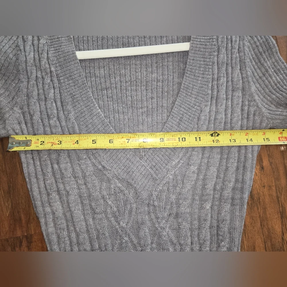 The Limited Gray V-Neck Casual Knit Sweater - Picture 6 of 7